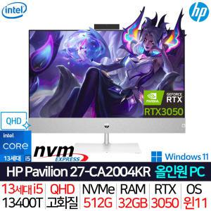 HP 파빌리온 27-CA2004KR_UP 인텔 13세대 i5 RTX 3050 윈도우11 게이밍 고성능 올인원 일체형 PC 컴퓨터