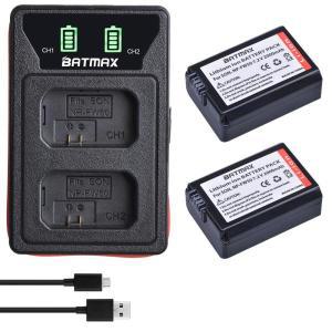 Batmax NP-FW50 카메라 배터리 및 LED 듀얼 USB 충전기, 소니 호환 알파 a6500 a7 II NEX-3
