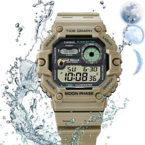 스퀘어 빅사이즈 문페이즈 낚시 군인 손목시계 WS-1700H-5A