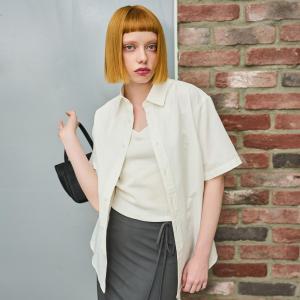 UNISEX 베이직 옥스포드 하프 셔츠 [WHITE] / SBD2U03003-WOMAN