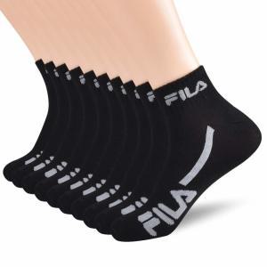 휠라 Fila 남성 레이싱 스트라이프 쿼터 발목 양말, 운동용 10팩, 블랙 (10팩)