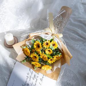 부자되세요 해바라기 꽃다발 52cm 조화 꽃 기념일 졸업식 선물 금전화