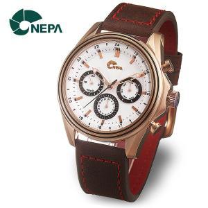 [네파] NEPA 남성 정장 야광 가죽 손목시계 N5023-GOLD