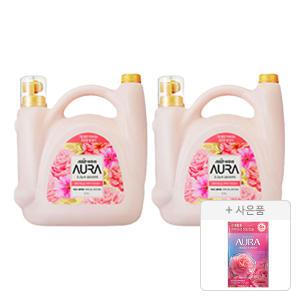 아우라 섬유유연제 5.5L 피오나블러썸, 2개 + 증정(아우라 생화캡슐 피오니로즈, 680ml, 1개)