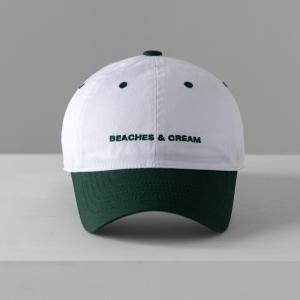 SMALL LOGO TWO-TONE BALL CAP-WHITE(DARK GREEN)