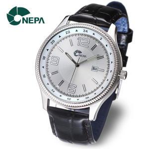 [네파] NEPA 남성 정장 야광 가죽 손목시계 N3036-WHITE