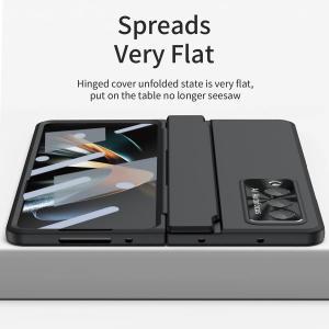 삼성 호환 갤럭시 Z 폴드 4 3 5G 무선 충전 케이스 드롭 프루프 플랫 힌지 강화 필름 커버 Galaxy Fold3 Fo
