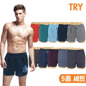 트라이 쾌적한 순면 트렁크 남성팬티 5종세트