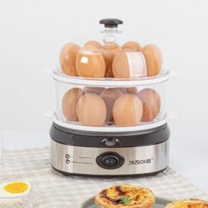 키친아트 에그찜기 소형 2단 트레이 다용도 계란 요리 전기 쿠커