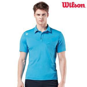 [윌슨] 남성 반팔 티셔츠 5223 블루 카라 단체 테니스