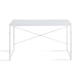심플 화이트 흰색 철제 스틸 일자형 작업대 책상 1200 데스크 테이블 카페