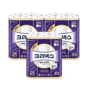 유한킴벌리 크리넥스 데코앤소프트 27m 24롤 X 3팩 (무료배송)