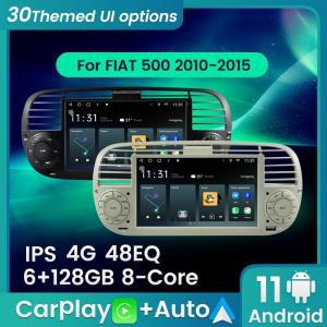 무선카플레이안드로이드올인원 대시보드 6G + 128G IPS 스크린 카플레이 자동 라디오 FIAT 500 2010-2015