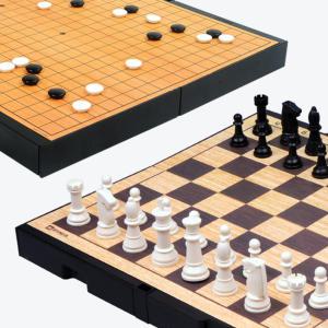 명인랜드 접이식 중형 양면 자석체스+자석바둑 휴대용 체스 바둑판세트 M-250