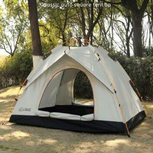 퀵 오토 폴대 텐트 3~4인용 양방향 개방 사각 캠핑텐트