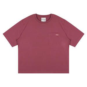 23FW CL0219 ACH 핑크 라벨 포켓 반팔 티셔츠 로즈우드 레드