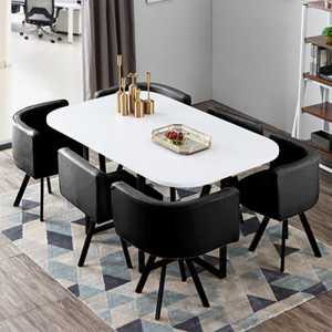 회의테이블 티테이블 6인용 직사각형 사무용 가구 심플 모던 하이엔드 카페 사무실 책상 및 의자