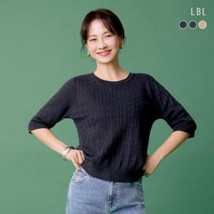 (런칭가89,900원) 24SS 퓨어프렌치린넨100 케이블 하프슬리브 니트 3종