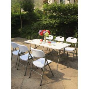 야외 플라스틱 접이식 식탁 테이블 의자 세트 4인용 6인용 행사 축제 업소용