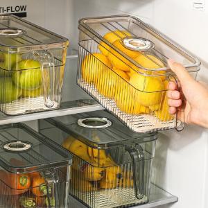 냉장고정리함 과일보관통 채소 손잡이트레이 투명 플라스틱용기