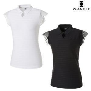 [와이드앵글] WWM22246 여성 CF 러플 메쉬 소매 티셔츠