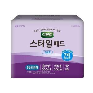 스타일 패드 초슬림 안심 대용량 12입 X4팩 /요실금/성인기저귀