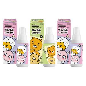 카카오프렌즈 벅스제로 스프레이 50ml x 3개 모기 털진드기 기피제 퇴치제 유아 어린이 안전성분 모기약