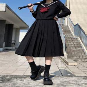 일본 흑세라복 교복 코스튬 놀이동산 졸업사진 치마 유니폼 여학생