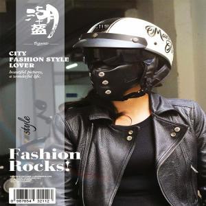 반모헬멧 바이크 방수백팩 헬멧 하드  헬멧  선물 남자 여자 빈티지 일본 스타일 헬기 바이 커 DOT 승인 Mo