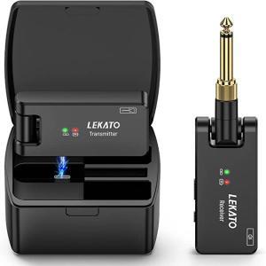 LEKATO 무선 기타 시스템 송신기 수신기 2.4Ghz 충전식 오디오 (WS-100)