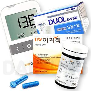 DW 이지첵 당뇨세트 혈당기 + 시험지 50매 + 채혈침 110개 + 알콜솜 100매