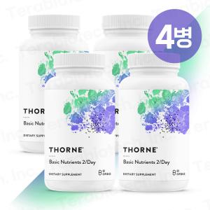 쏜리서치 베이직 뉴트리언트 투퍼데이 종합비타민 60캡슐 4병 Thorne Basic Nutrients