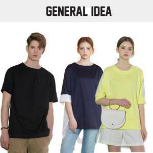 [3종세트 1장당 3,300]제너럴아이디어 남녀 컬러블록 코튼 프리미엄 여름 반팔티셔츠