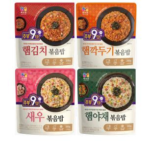 목우촌 주부9단 냉동볶음밥 4종세트(햄김치+햄깍두기+새우+햄야채)  간편  혼밥 국산쌀 전자레인지 조리가능