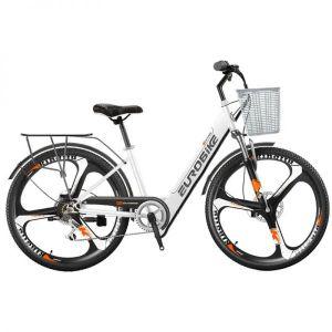 전기자전거 배터리 여성용 전기 자전거 바퀴 2개 26인치 350W 36V 휴대용 스마트 도시 바구니 포함
