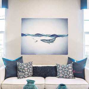 패브릭대형소형 벽장식 가림천 포스터 흰수염고래 인테리어장식 테피스트리 인테리어액자ghi679