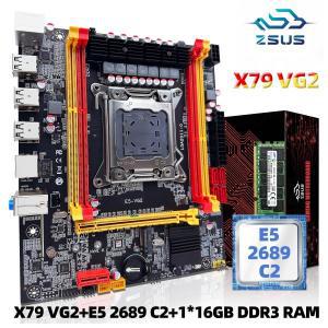 ZSUS 마더보드 세트 키트, 인텔 LGA2011 제온 E5 2689 C2 CPU DDR3 1*16GB 1600MHZ ECC RAM 메모리 NVME M.