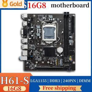 H61 마더보드 LGA 1155 DDR3 메모리 16GB M-ATX 데스크탑 메인보드, LGA1155 소켓 코어 i3 2130 i5 3470 CP