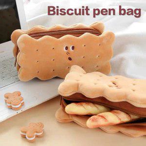 귀여운 크리에이티브 쿠키 샌드위치 부드러운 봉제 연필 케이스 가방, 귀여운 만화 동물 동전 지갑, 어린이