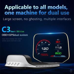 C3 OBD2 HUD 자동차 헤드업 디스플레이 디지털 속도 프로젝터 자동차 속도계 GPS HUD 네비게이션 유리 프로