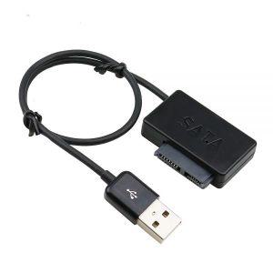 노트북 CD-ROM 드라이브 SATA to USB 케이블 6P + 7P 2.0 간편한 라인 전송 박스 케이스 컴퓨터 구성 요소