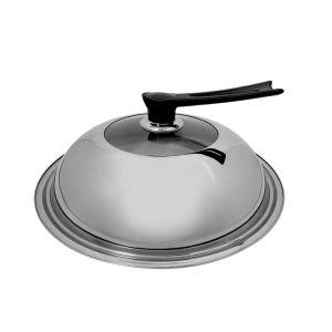 바바바 스텐 글라스 후라이팬 돔뚜껑 38 블랙 손잡이요리덮개 그리들 냄비 멀티커버 스테인레스 음식