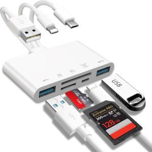 5-in-1 메모리 카드 리더기  USB OTG 어댑터 및 i-Phone/i-Pad용 SD 마이크로 슬롯이 있는 C A 장치 SD/마