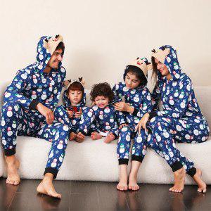 패밀리룩 가족 어린이 귀여운 엘크 귀 후드 점프 수트 크리스마스 잠옷 부모 자녀 유아 옷 룩 복장