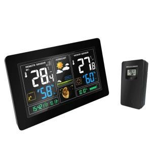 온도계 디스플레이 기상 실외, 기압계, 센서 습도계 일기 가정용 무선 및 LCD 관측소 실내 예보 시계, RCC