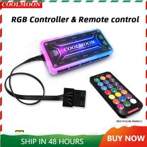 Coolmoon RGB 팬 리모컨 12V 컬러 컨트롤러 허브 10 6 핀 선풍기 포트 2 5V 4 핀 라이트 바 포트
