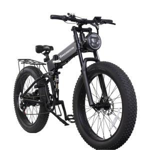 접이식 전기 자전거 알루미늄 프레임 리튬 배터리 전기 접이식 스노우 바이크 부스터 와이드 타이어 48V 26
