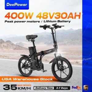 DeePower 성인용 미니 전기 자전거 모페드 전기 자전거 여성용 로드 전기 자전거 400W 모터 48V 30AH 배터