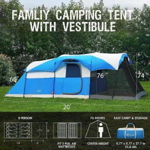 미국직구 PORTAL 8인용 가족 캠핑 대형 텐트(스크린 베란다 포함)