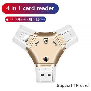 블랙박스리더기 4 인 1 카드 리더기 타입 C 마이크로 USB 어댑터 TF SD 안드로이드 아이패드 아이폰 12 11
